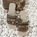 2023 Shoes for Women Summer Basic Women's Slippers High Quality Boho Women Slippers Women Metal Decoration Flat Sandals Zapatos.