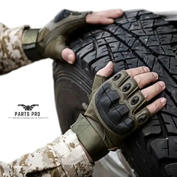 High quality half finger Military Grade tactical Hand Gloves for biker - Black and Army green