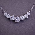 Moissanite fashion female clavicle chain simple pendant light luxury one carat seven princess necklace tik one piece dropship. 
