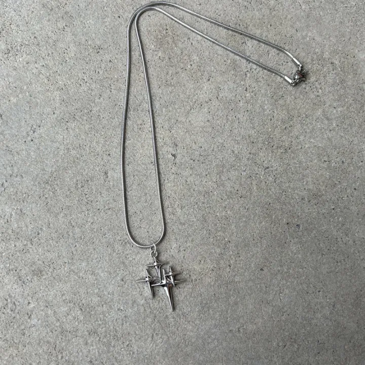 Y2K%20Star%20Pendant%20Frosted%20Beads%20Necklace%20For%20Women%20Korean%20Fashion%20Whole%20Titanium%20Steel%20Snake%20Chain%20Necklaces%20Jewelry%20Accessories%20-%20Image%205