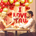 I Love You Foil Banner Balloons- Red Love Foil Balloons for Party Decoration- (Pack of 1 Pcs). 