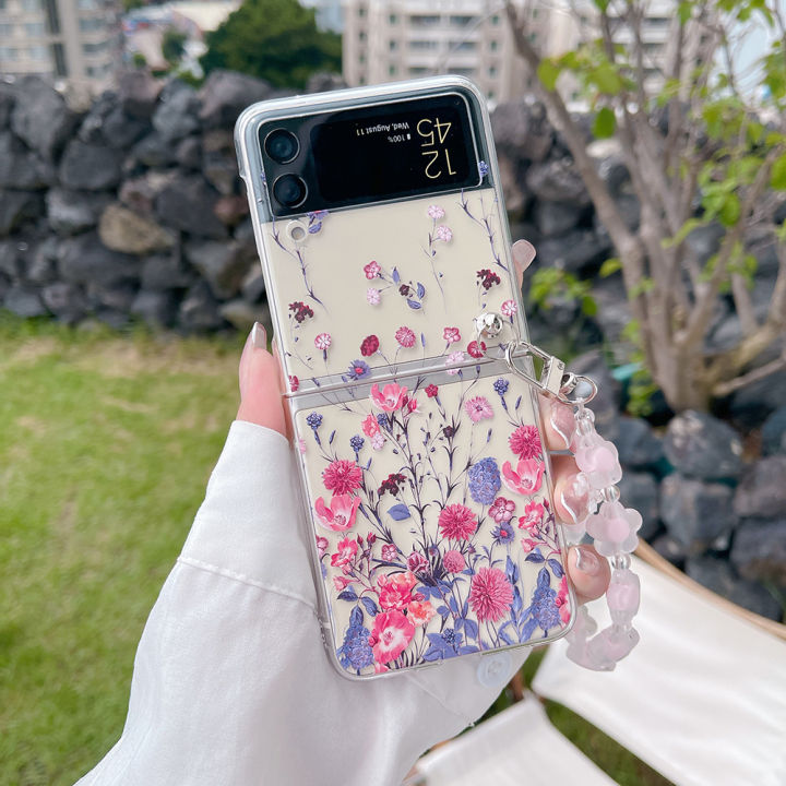 For%20Samsung%20Galaxy%20Z%20Flip%206%205%204%203%20Case%20Floral%20Transparent%20Folding%20with%20Bracelet%20For%20Samsung%20Z%20Flip%203%205G%20ZFlip4%20Hard%20Back%20cover%20-%20Image%202