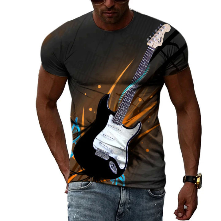 Fashion%20taste%20guitar%20graphic%20t%20shirts%20for%20men%20summer%20casual%20personality%20creativity%20o-neck%20short%20sleeve%203D%20Trendyol%20print%20T-shirt%20-%20Image%205