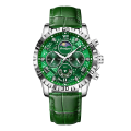 POEDAGAR 973 Moon New Luxury Genuine Leather Men Quartz Watches Luminous Daily Life Waterproof Chronograph fashion Analog Watch for men - Watch For Men.