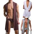 Terrific Men Bathrobe Strap Men Sleepwear Loose Quick Dry Thin Men Bath Robe. 