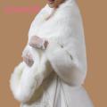 Ameesi Bridal Cape Fuzzy Evening Party Dress Bride Wrap Shrug Cover Up. 