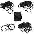 50Pcs/set Black Elastic Hair Bands Hair Ties -for Thick and Curly No Metal Hair Items for Women Hair Accessories Rubber Band. 
