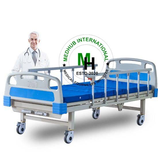 ABS%20Two%20(02)%20Function%20Manual%20Hospital%20Bed%20with%20Mattress%20and%20IV%20pole%20(China)%20-%20Image%202