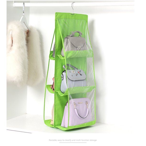 Pockets Clear Hanging Purse Handbag Storage Organizer Closet