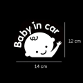 Car Styling "Baby In Car" Waving Baby On Board Tata Sign Cute Car Decal Of Vinyl/Pvc Sticker. 