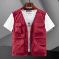 Outdoor Vest Men's Multi-Pocket Loose Workwear Sleeveless Jacket Men Climbing Hiking Fishing Cargo Tool Waistcoat Oversize 6XL. 