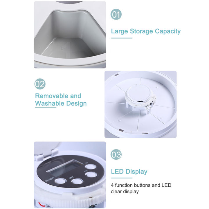 Donut%206-Meal%20Automatic%20Pet%20Feeder%20with%20Programmable%20Timer,%20LCD%20Display%20Automatic%20Pet%20Feeder%20for%20Cat%20Dog,%20Auto%20Food%20Dispenser%20with%20Timer%20&%20Music%20Reminding,%20Portion%20Control%20-%20Image%206