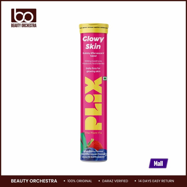 PLIX - THE PLANT FIX Glowy skin Glutathione Tablets with Vitamin C for Clear and Youthful Skin 15 Collagen Supplements 500mg L-Glutathione