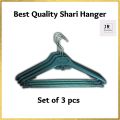 3 PCS Black Plastic Sharee Hanger, Best For Adult Clothing Items, Large Hanger, Durable. 