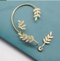 1 Pair Color Lasting Luxury Temperament Earrings For Women Needle Olive Branch Leaf Two Ways To Wear Ear Cuffs Stud Earrings Bridal Wedding Jewelry - Ear Ring. 