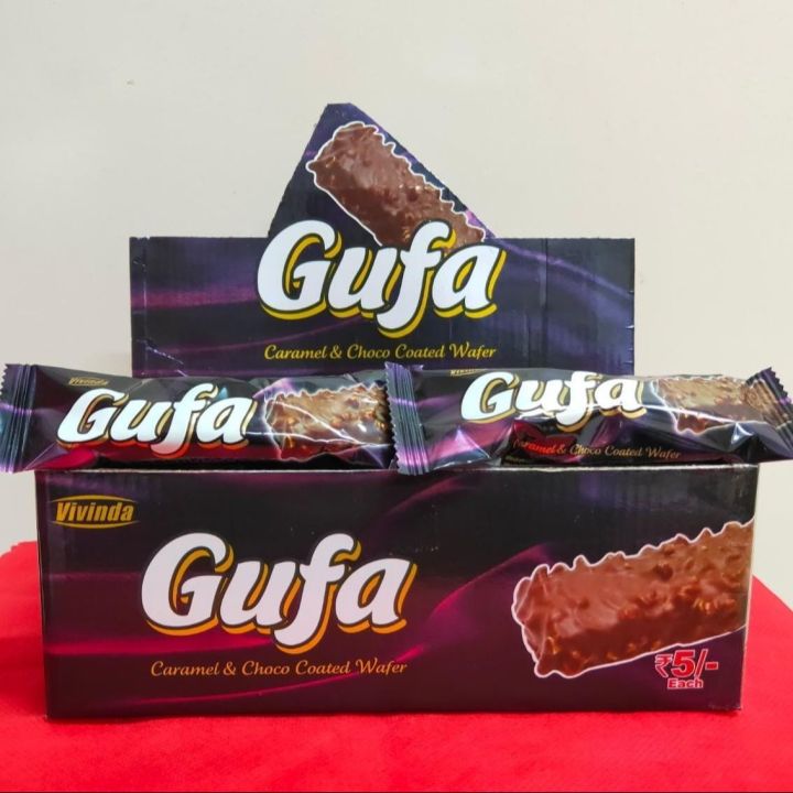 Caramel And Choco Coated Wafer Rectangular Gufa Chocolate -30 pcs -indian
