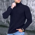 【New release】 Men Long Sleeve Sweater High Neck Men's Winter Sweater Solid Color Long Sleeve Turtleneck Top for Autumn/winter Clothing High. 