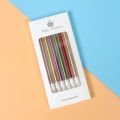 6pcs Long Thin Cake Candles Metallic Birthday Candles Long Thin Candles In Holders for Birthday Party Wedding Cake Decorations. 