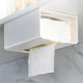 Tissue Box Holder Plastic Wall Mount Facial Tissue Cover Organizer for Bathroom Kitchen Office Household Dust-proof Storage Box.