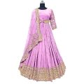 Georgette Embroidery New Stylish Semi Stitched Party Long Gown For Women. 