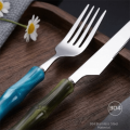 Creative Bamboo Shape Handle Fork and Spoon 304 Stainless Steel Light Design Western Dinnerware Flatware Classical Elegance Bamboo Handle Cutlery Household Goods. 