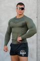 Spring and autumn new youngla men's long-sleeved T-shirt gym exercise fitness quick-drying breathable elastic bottoming shirt.