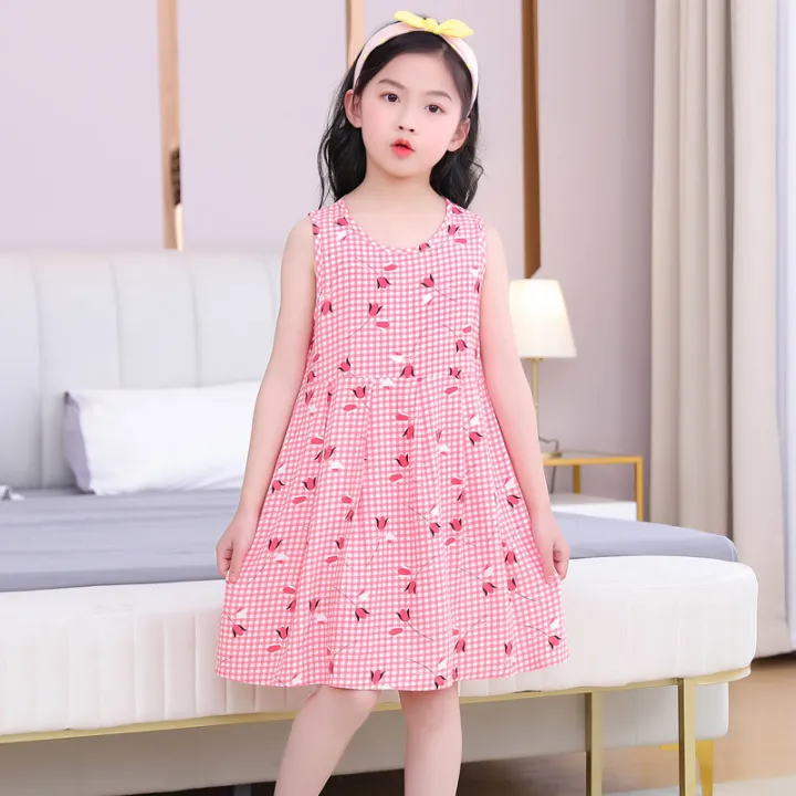 Children's%20and%20Girls'%20Sleeveless%20Cotton%20Silk%20Princess%20Tank%20Top%20Dress%20Summer%20Skirt%20-%20Image%207