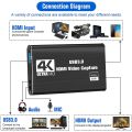 Video Capture Card, Switch Capture Card for Switch, 4K 1080P 60FPS for Streaming Video Recording for PS4/DSLR/Camera. 