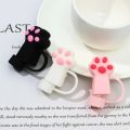 Cute 10mm Cat Paw Straw Cover Spill-Proof Reusable Straw Stopper Dust-Proof Straw Topper Party. 