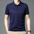 Business Office Casual Solid Color Polo T-shirt Male Clothes Summer Fashionable Trend Men's Pockets Short Sleeve Pullovers Tops Ruiqir Super Store.