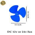 High Speed High Torque 12V or 24v  DC Motor Fan. 