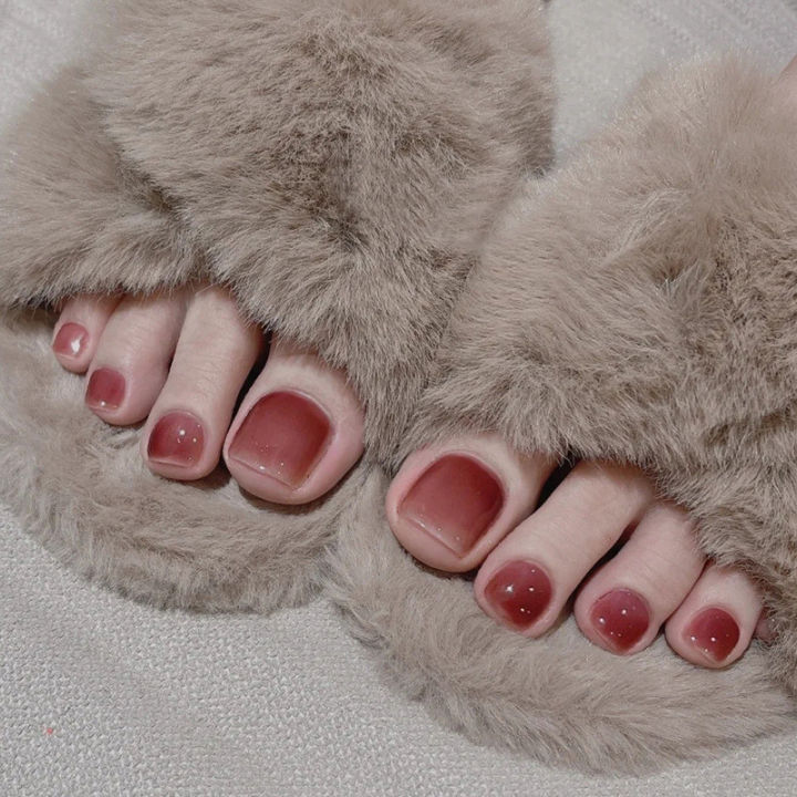 24Pcs%20Pure%20Wine%20Red%20Fake%20Foot%20Nails%20with%20Glue%20DIY%20Art%20Design%20False%20Nails%20Wearable%20toenail%20Artificial%20Nails%20-%20Image%202