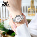 OPK Watch for women  stainless steel strap waterproof trendy fashion diamond embellished luminous Korean trendy style 6013. 