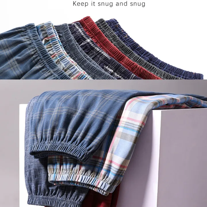 Casual%20Plaid%20Pants%204XL%20Sleepwear%20Men's%20Pajama%20Pants%20Spring%20Summer%20Cotton%20Trousers%20for%20Men%20Pajamas%20Male%20Comfortable%20Home%20PJ%20Pants%20-%20Image%206