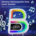 New 4 In 1 Bluetooth Speaker Multifunctional Wireless Charging With Clock LED Atmosphere Colorful Night Light Alarm Clock Bluetooth Speaker Portable Modern Speaker Support Bluetooth, AUX, U Disk, TF Card.