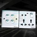 4 Gang Switch with 8 pin Multi Socket, PVC Back Part/Tola Board Combo 3 in 1. 