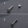 1Pc/Lot ASTM F136 Implant Titanium Push In Threadless Labret Lip Ear Piercing Kits Push Pin Replacement Helix Stud Nose Earring. 