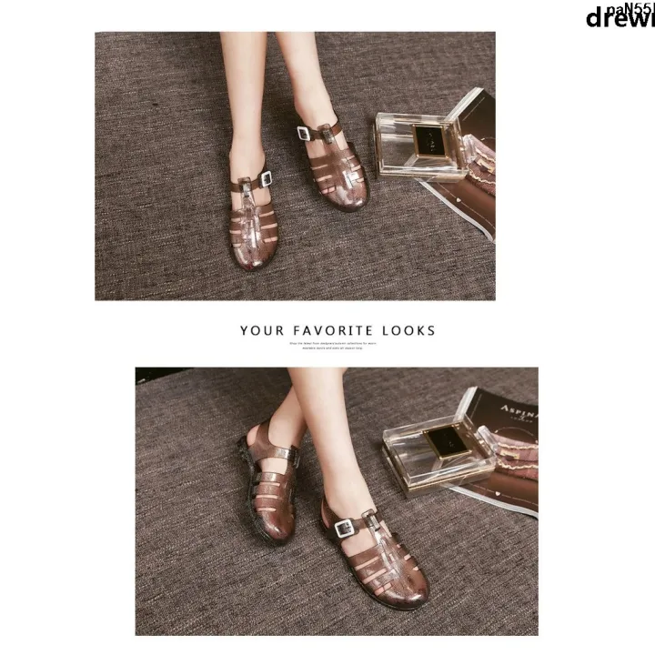 Closed%20Toe%20Sandals%20Transparent%20Crystal%20Shoes%20Shoes%20Ma%20Pingluo%20Rain%20Boots%20%EF%B8%B8%20Plastic%20Heel%20Gel%20Shoes%20Cool%20Sling%20Flat%20Top%20Summer%20Women's%20Plastic%20~%20-%20Image%206
