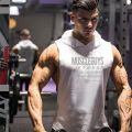Muscleguys Liftwear Sleeveless Shirt with hoody Brand gyms Clothing Fitness Men Bodybuilding stringer tank tops Hoodies singlets. 