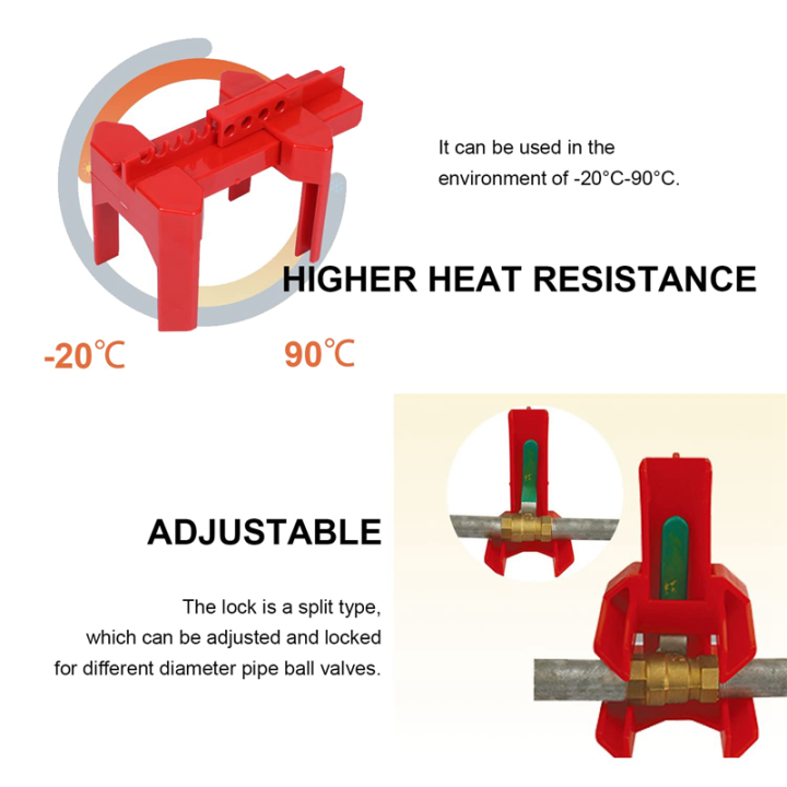 Ball%20Valve%20Locking,%20Adjustable%20Ball%20Valve%20Locking%20Device,%20Small,%20for%201/2Inch-2-1/2Inch%20Outer%20Pipe%20Diameter,%20Red%20-%20Image%203