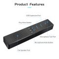 【FUPANG】3 in 1 Computer Speakers with Microphone & Hubs USB Conference Speaker, Video Conference. 