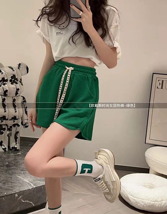 2022Puff%20Women's%20Team%20Shorts%20Summer%20New%20Fashion%20Hot%20Pants%20Puff%20Fabric%20Slimming%20Elastic%20Waist%20Casual%20Outdoor%20-%20Image%206