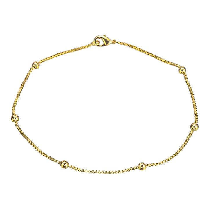 Gold%20Color%20Satellite%20Link%20Chain%20Beaded%20Anklet,%209%2010%2011%20inches%20Box%20Chain%20Ankle%20Bracelet%20for%20Women%20Men%20Waterproof%20-%20Image%202