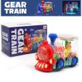 Gear Electric Light Train with 3D Shining Light Effect Toy Train. 