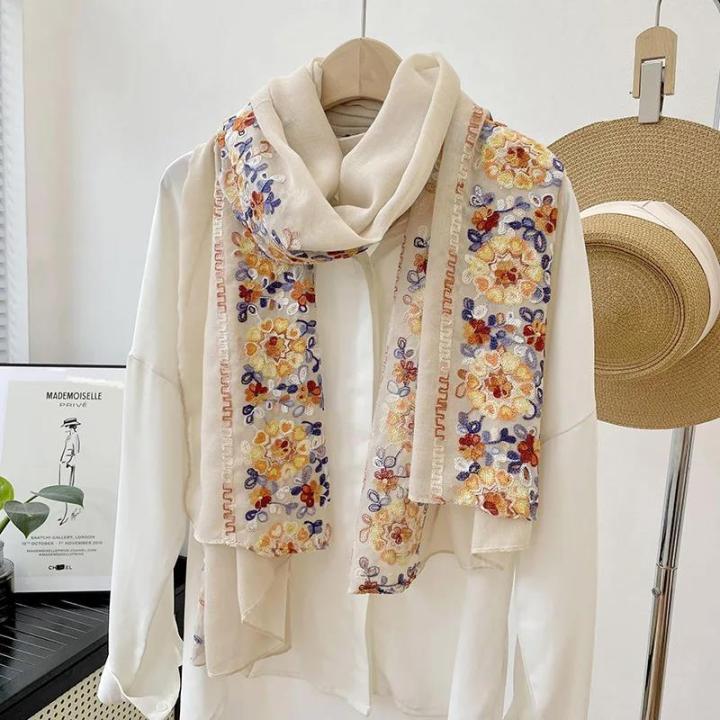 Soft%20Cotton%20Hijab%20Scarf%20Embroidery%20Floral%20Shawls%20For%20Women%20Muslim%20Solid%20Pashmina%20Autumn%20Wraps%20Headband%202023%20New%20Design%20180*90cm%20-%20Image%207