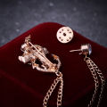 Anchor Stone Chain Brooch For Men & Women Fashion Suit Accessories. 