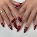 Red Love Nails 3D Bow Design False Nail Patch Lady Women Valentine's Day Wearable Artificial Nails Patches Gift for Girls. 