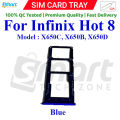For Infinix Hot 8 (X650C X650B X650D) Sim Tray Micro SD Card Slot with Sim Ejector Pin Replacement Part.