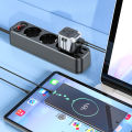Hoco Universal Travel Plug Adapter AC5 Dual Port Rotating Charging -Black. 