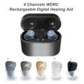 USB Rechargeable Digital 4 Channels Hearing Aid 5 Colours Invisible Hearing Aids SR41 Adjustable Sound Amplifier SR41-Black-Left. 